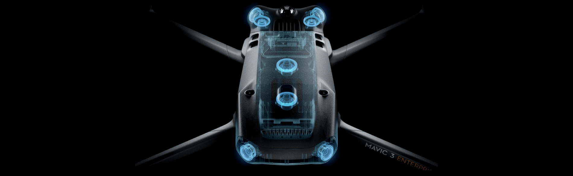 Esquema del sistema de detección de obstáculos omnidireccional del DJI Mavic 3 Enterprise